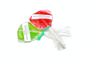 two Cannabis Edibles in the form of lollipop  