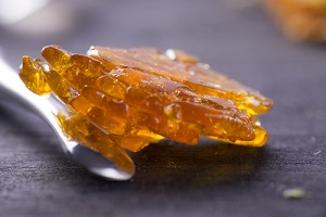 piece of cannabis oil concentrate