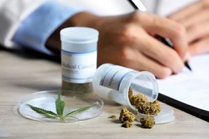 medical marijuana with doctor in background