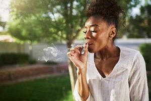 black woman smoking weed