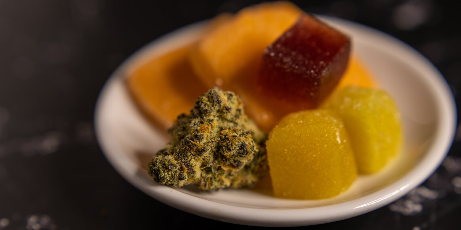 cannabis gummies in plate
