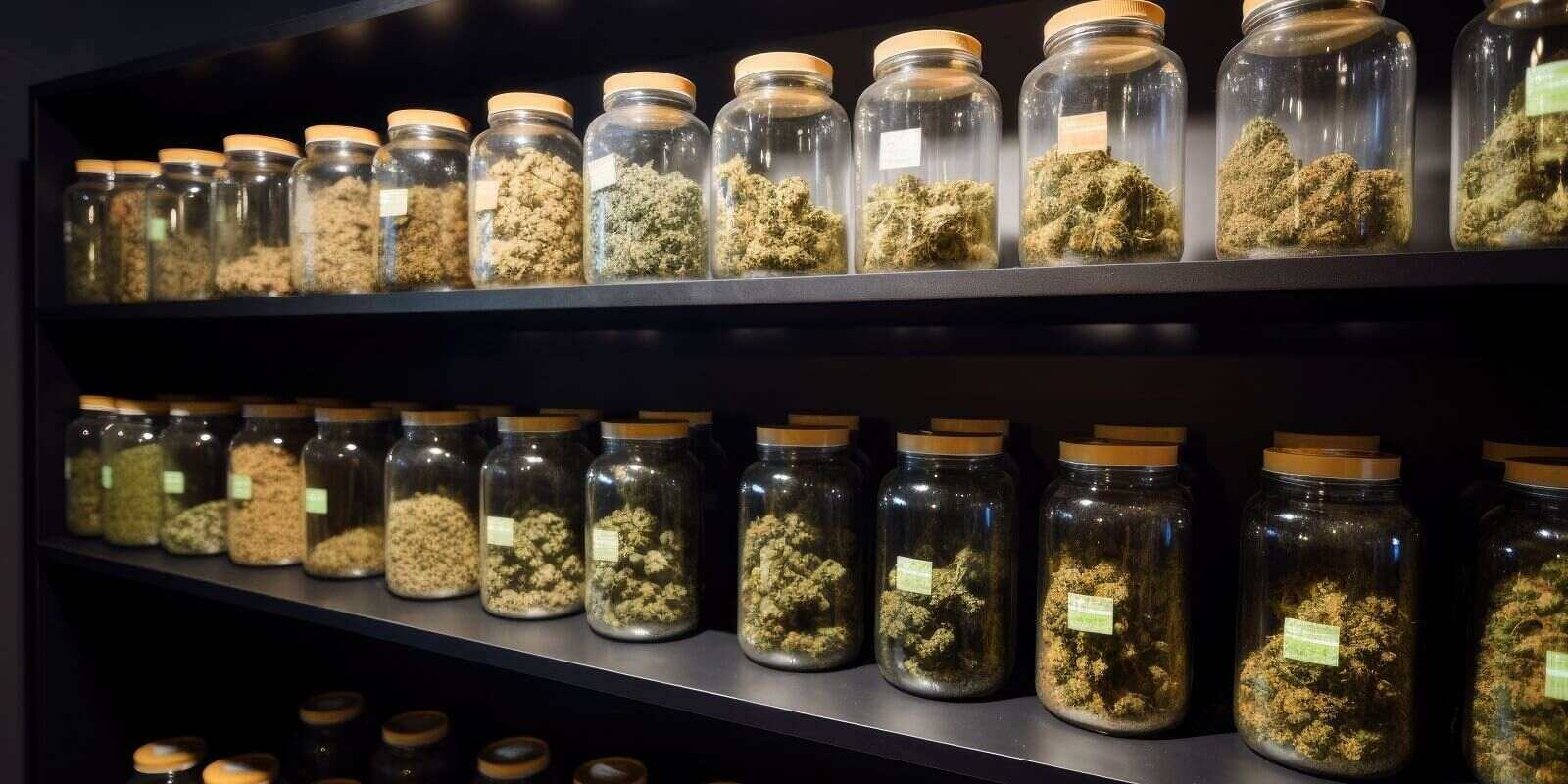 Boston, MA recreational marijuana dispensary shelf