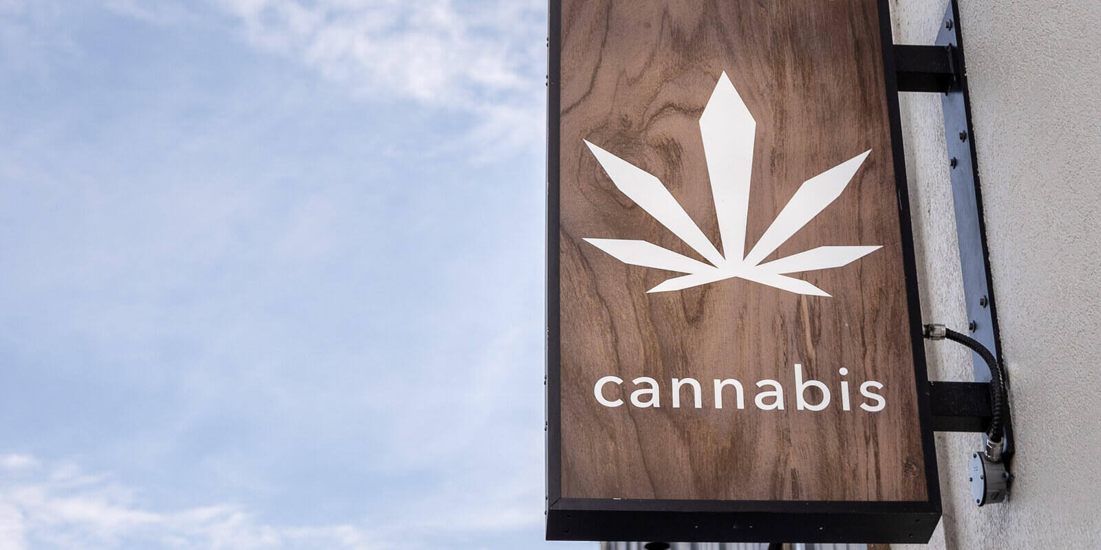 view of a general cannabis sign on the front of a Boston Dispensary