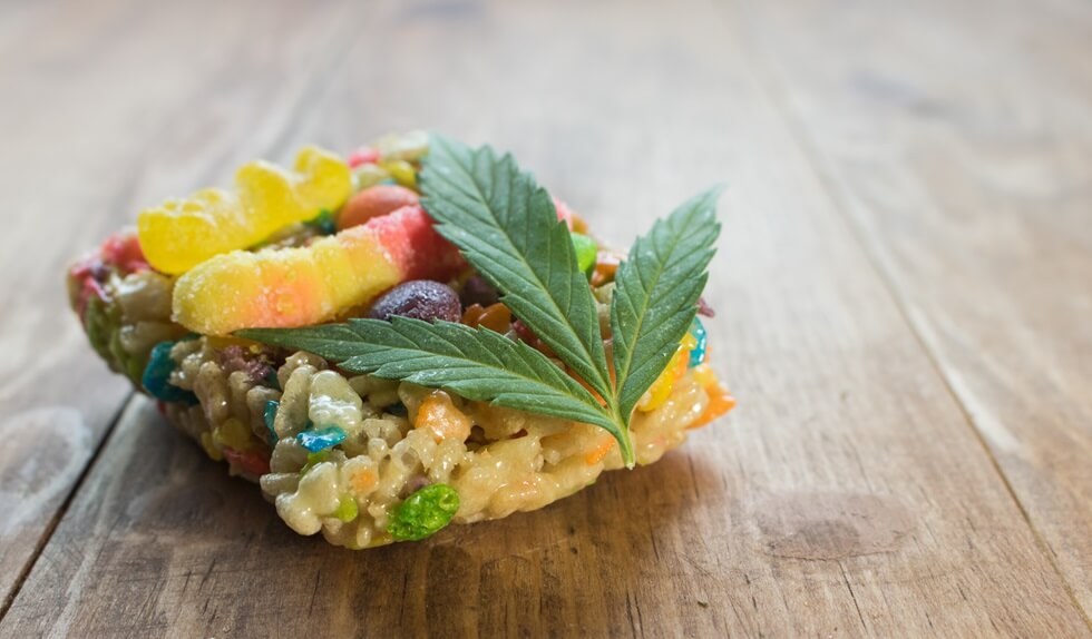 weed edible in the form of a marshmallow cereal bar from Boston dispensary