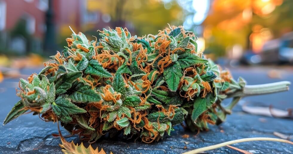 close up of marijuana strain