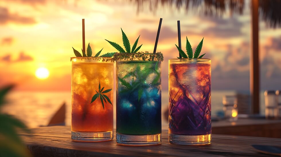 sunset cannabis cocktails from Boston cannabis dispensary