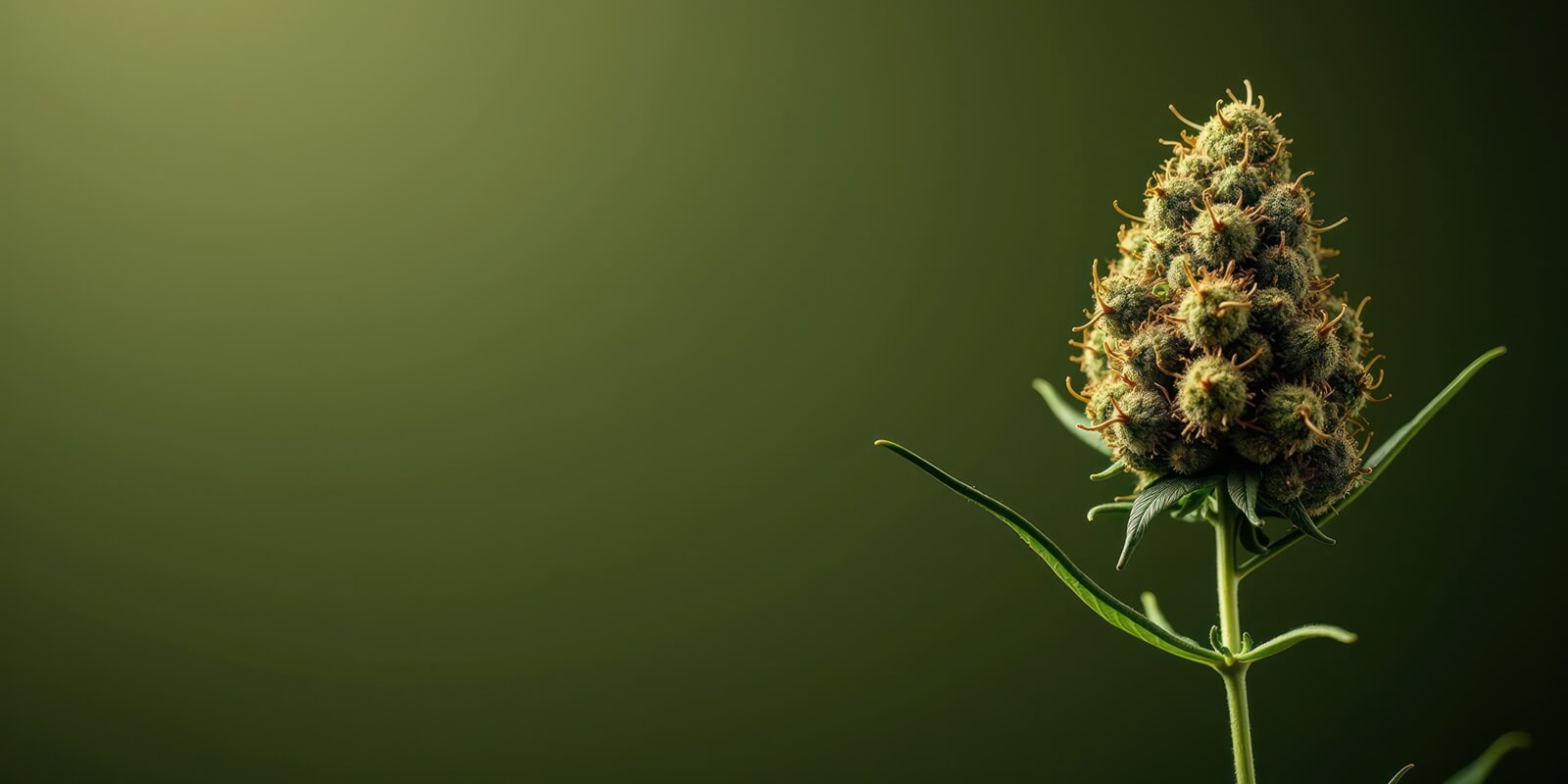 close-up of a cannabis bud against a soft green background