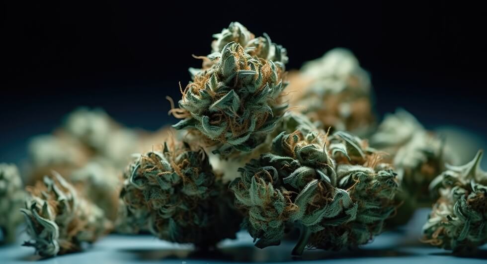 dried cannabis buds of medical cannabis